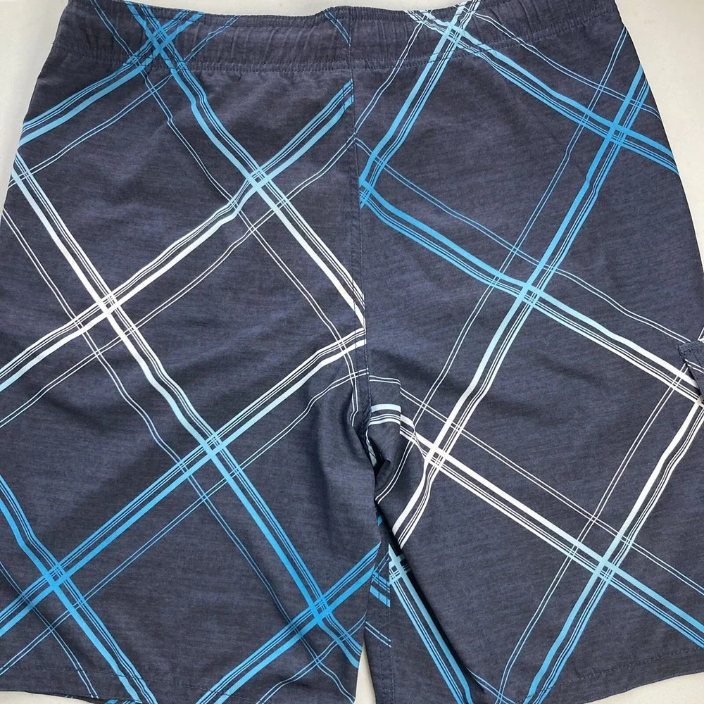 OP Ocean Pacific Swim Trunks Board Short Mens Size M/32-34 Blue Light Blue Retro
